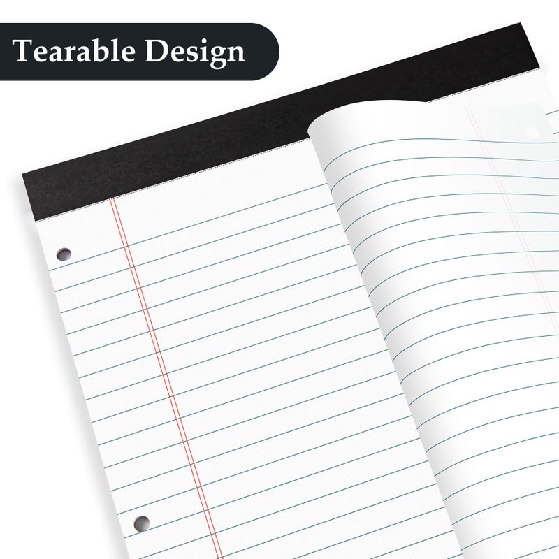 HAUTOCO 12 Pack 8.5 x 11 Legal Pads White Wide Ruled Notepads Perforated Writing Pads, 30 Sheets Per Notepad, 3-Hole Punched Paper, Writing Note Pads for School, Home, Office, Business - Image 3